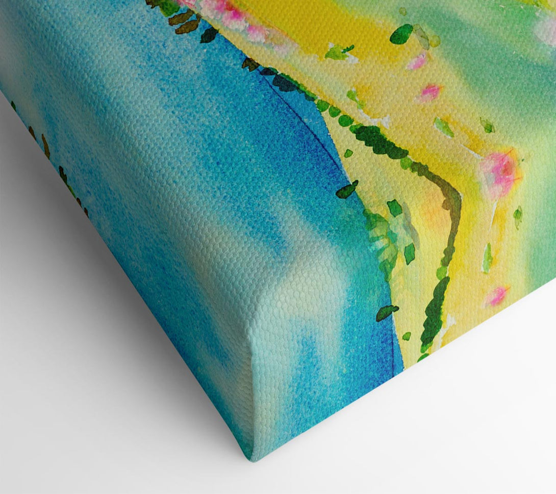  A Canvas Print of Pink Blossom Hilltops Canvas Art