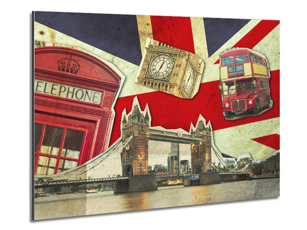 Union Jack London Icons Metal Print
