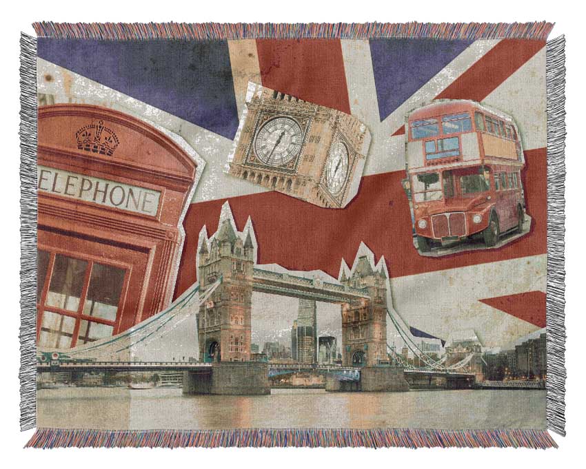 Union Jack London Icons Woven Blanket