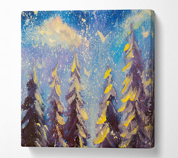 A Square Canvas Print Showing Christmas Trees Square Wall Art