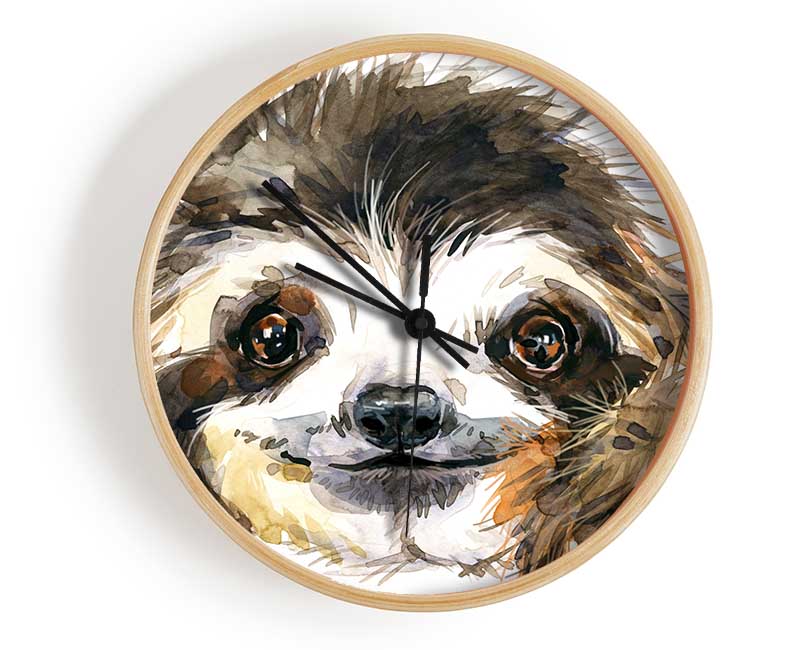 Water Colour Sloth Clock - Wallart-Direct UK