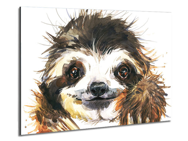 Water Colour Sloth Metal Print