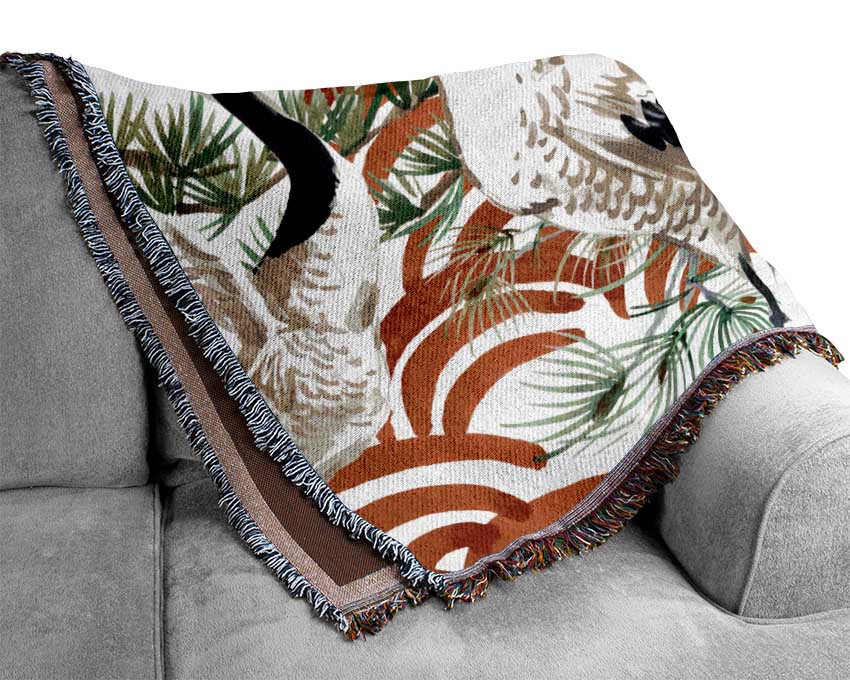 Japanese Stork Woven Blanket