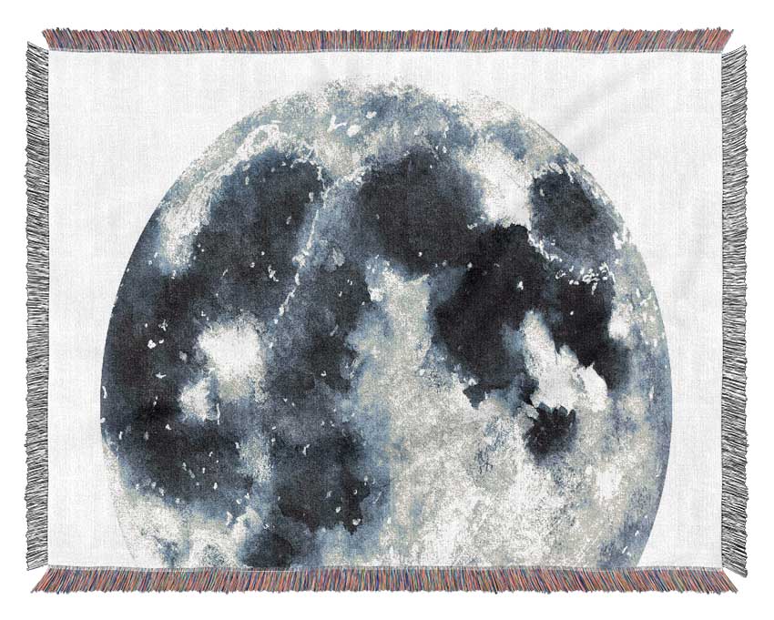 The Moon Peering Woven Blanket