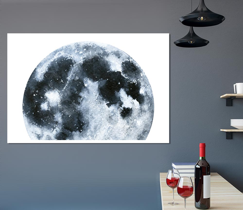The Moon Peering Print Poster Wall Art