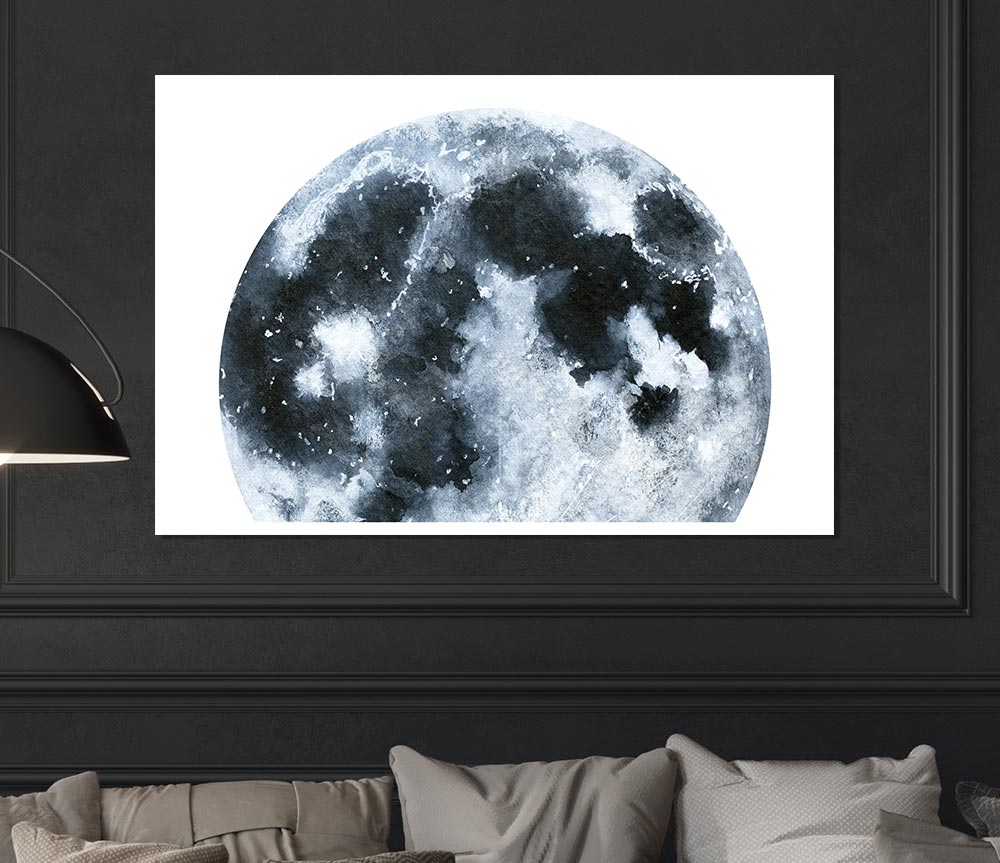 The Moon Peering Print Poster Wall Art