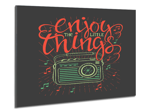 Enjoy The Little Things Music Metal Print
