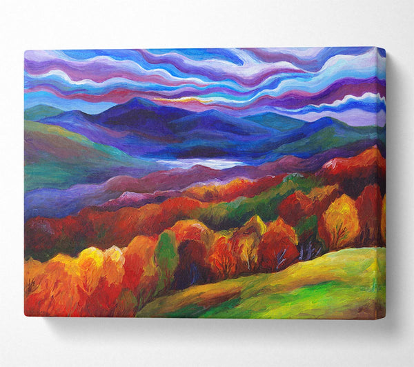 Picture of Multicoloured Mountains Canvas Print Wall Art