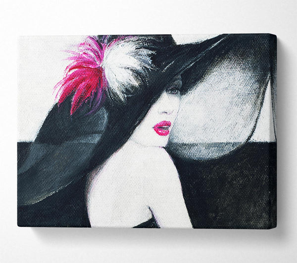  A Canvas Print of Woman In Black Hat Canvas Print