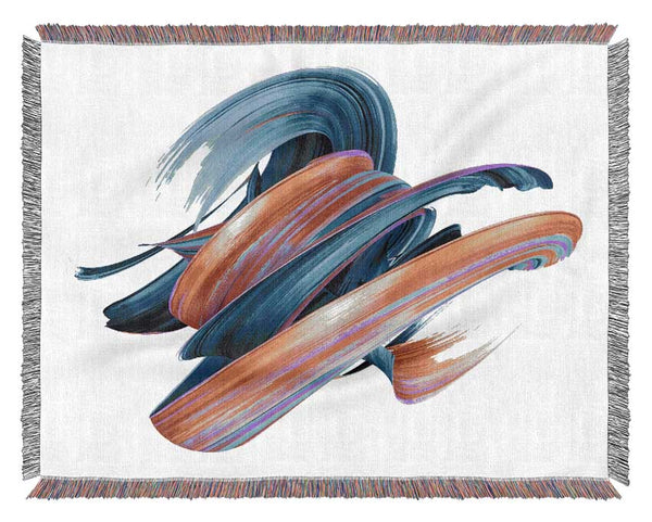 Swirl Of Paint On White Woven Blanket
