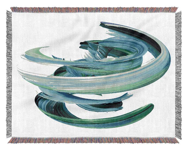 Swirl Of Paint On White Two Woven Blanket