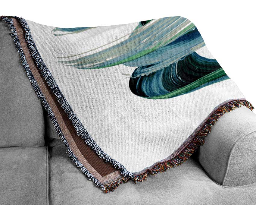 Swirl Of Paint On White Two Woven Blanket