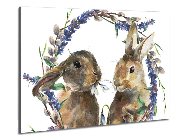 Zwei Aquarellkaninchen 