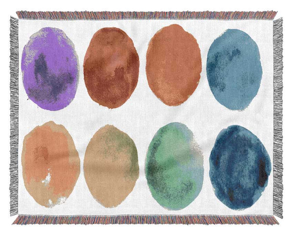 Eight Blobs Of Colour Woven Blanket