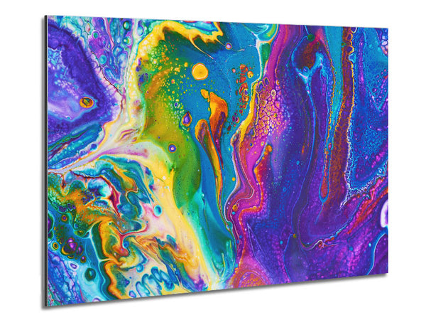 Multicoloured Swirls Of Oil Paint Metal Print