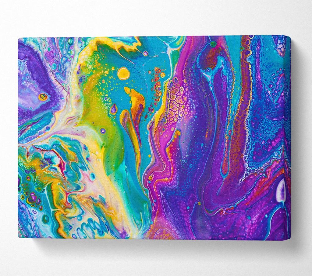 Picture of Multicoloured Swirls Of Oil Paint Canvas Print Wall Art