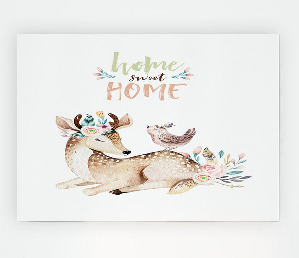 Home Sweet Home Woodland Animals Print Poster Wall Art