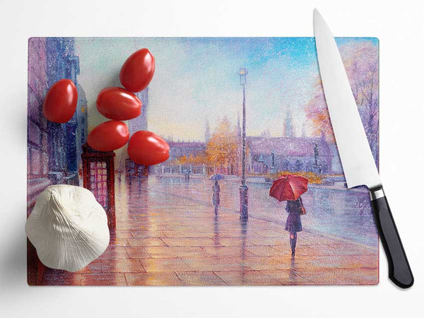 Walking In London Calm Glass Chopping Board