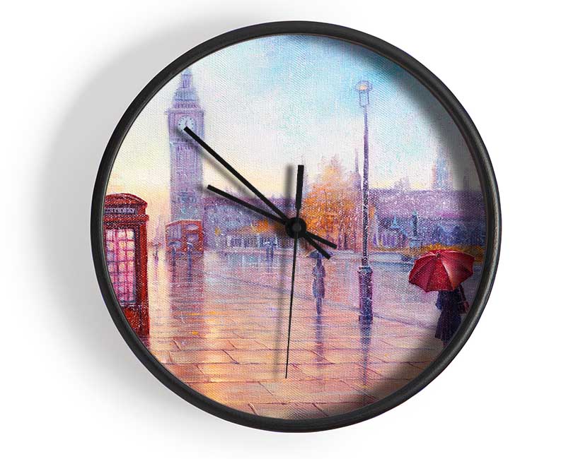 Walking In London Calm Clock - Wallart-Direct UK