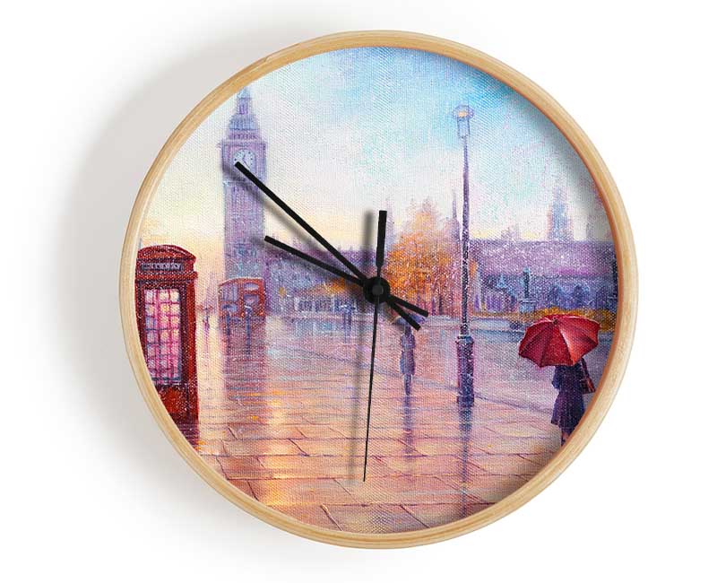 Walking In London Calm Clock - Wallart-Direct UK