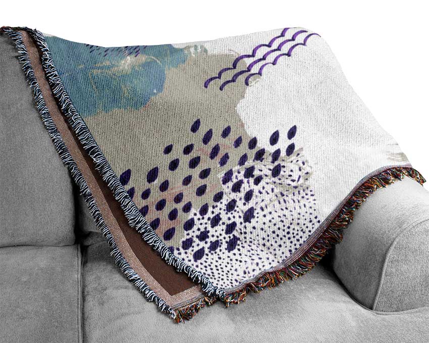 Mid Century Lilac Patterns Woven Blanket
