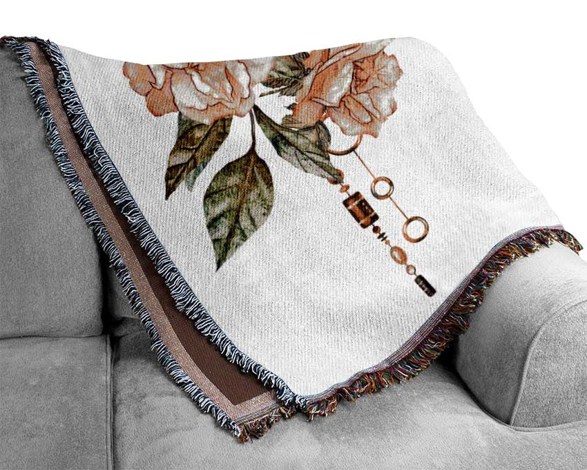 Three Floral Staments Woven Blanket
