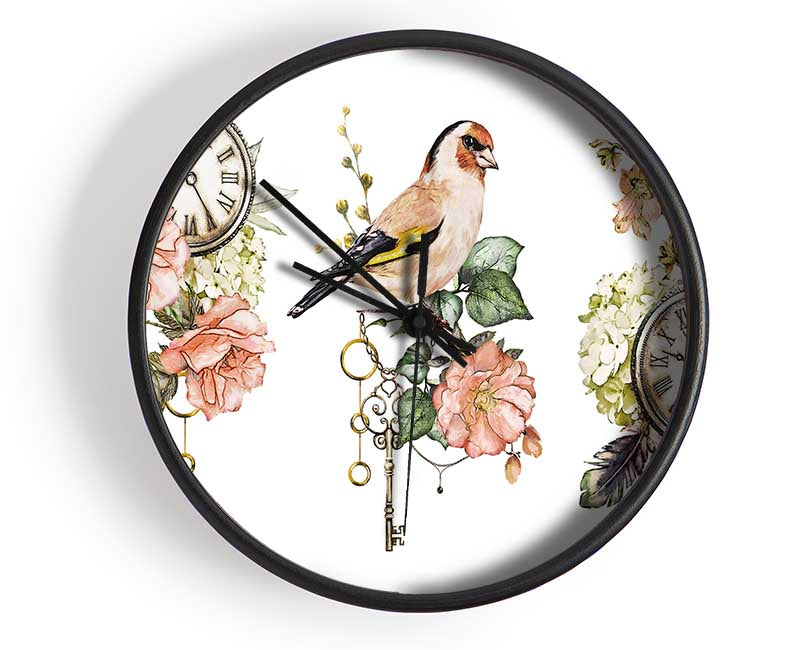 Three Floral Staments Clock - Wallart-Direct UK