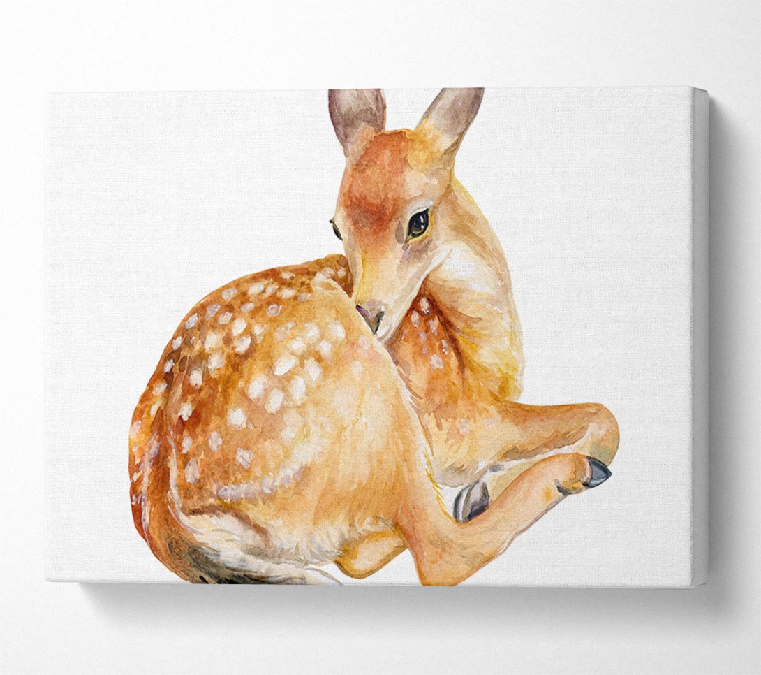 Picture of Watercolour Woodland Deer Canvas Print Wall Art