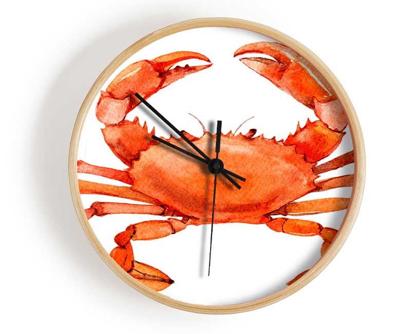 Watercolour Crab Clock - Wallart-Direct UK