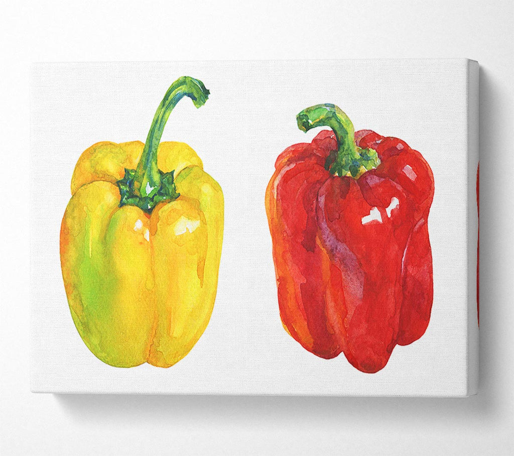 Picture of Yellow And Red Pepper Canvas Print Wall Art
