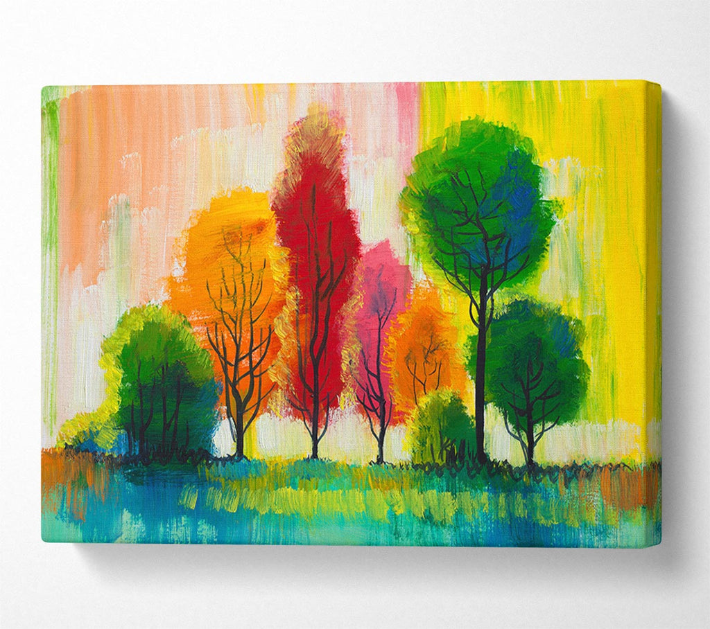 Picture of Autumn Vibrant Trees Canvas Print Wall Art