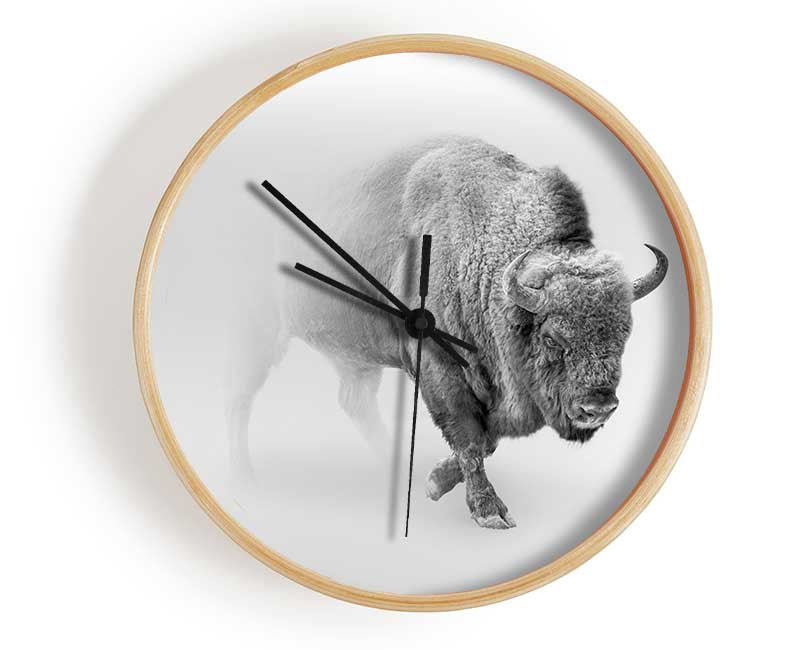 Bison In The Mist Clock - Wallart-Direct UK