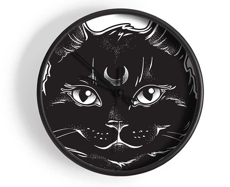 Witches Cat Clock - Wallart-Direct UK