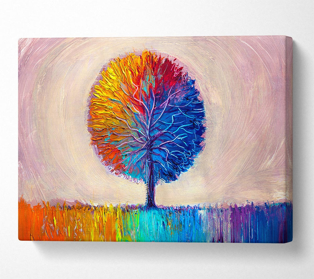 Picture of Lone Tree Rainbow Canvas Print Wall Art