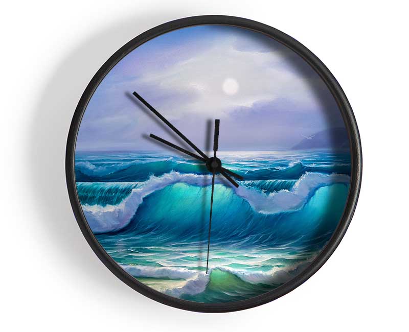 Waves Off The Coast Clock - Wallart-Direct UK