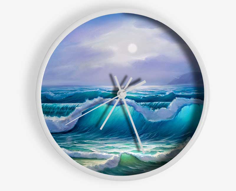 Waves Off The Coast Clock - Wallart-Direct UK