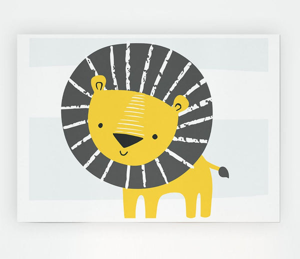 Lion In Stripes Print Poster Wall Art