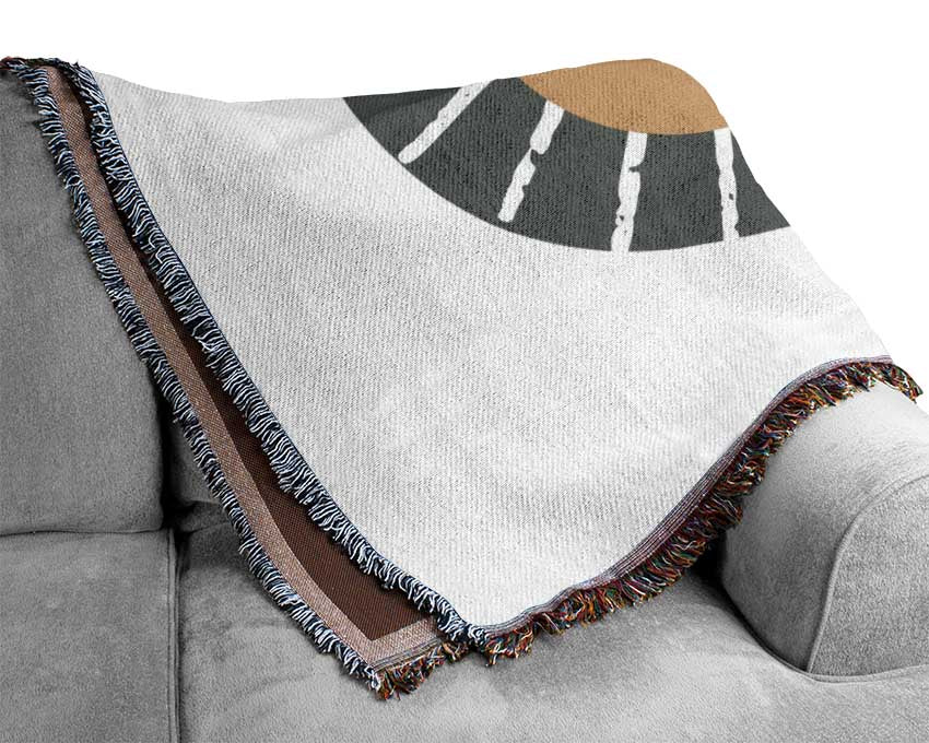 Lion In Stripes Woven Blanket