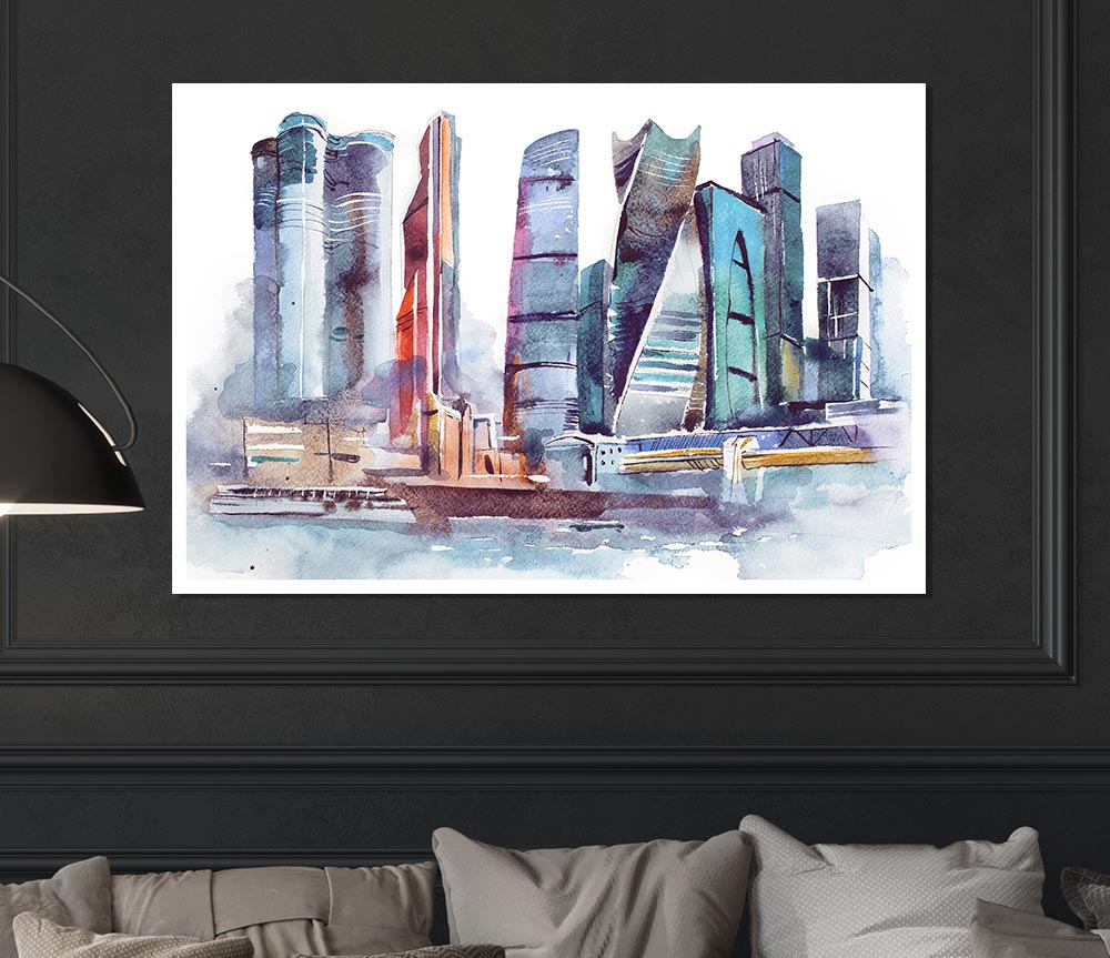 The City Harbour Print Poster Wall Art