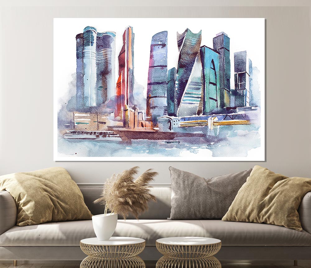 The City Harbour Print Poster Wall Art