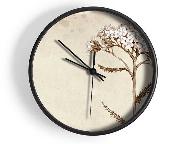 Floral Beauty Sepia Clock - Wallart-Direct UK