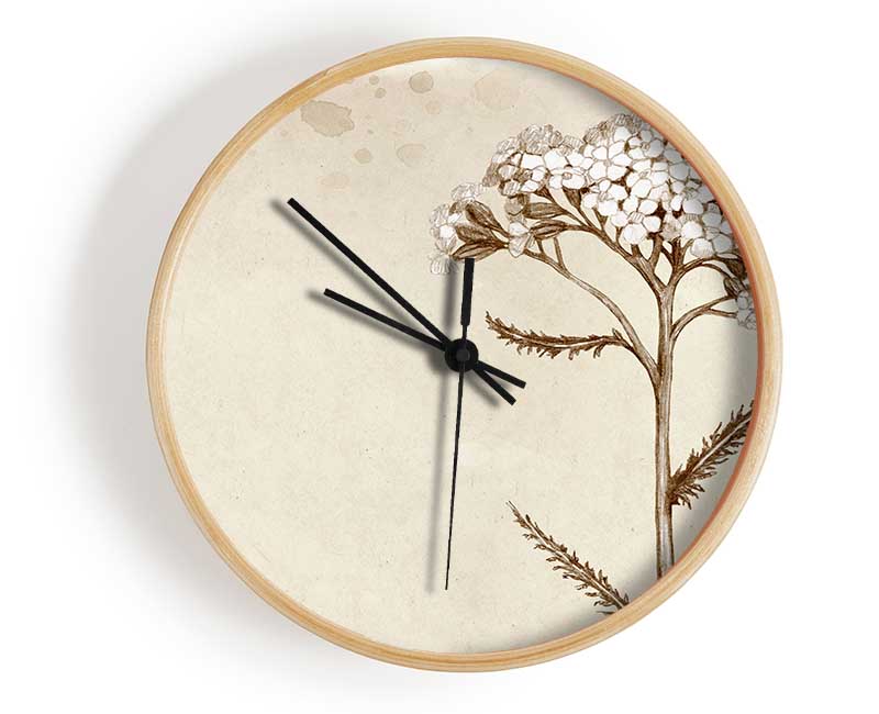 Floral Beauty Sepia Clock - Wallart-Direct UK