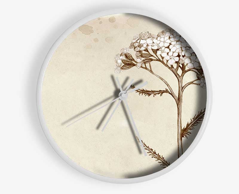 Floral Beauty Sepia Clock - Wallart-Direct UK