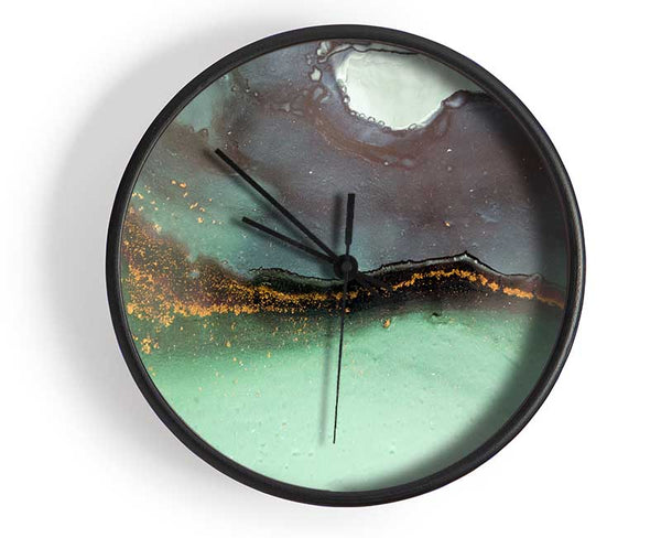 Green Marble Stone Clock - Wallart-Direct UK
