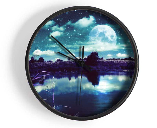 Lake Under The Night Sky Clock - Wallart-Direct UK