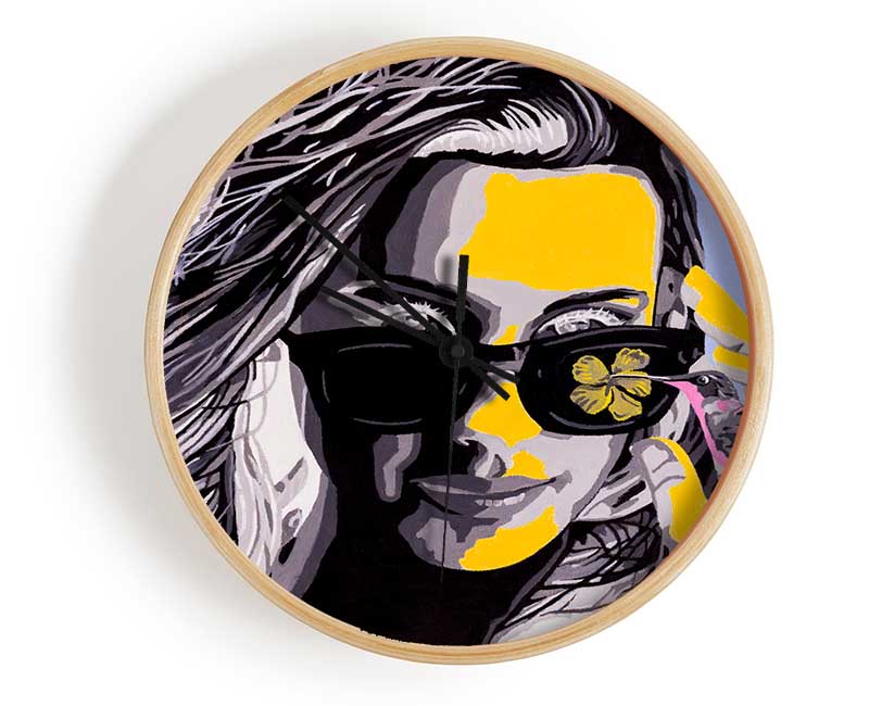Woman Sunglasses Popart Clock - Wallart-Direct UK