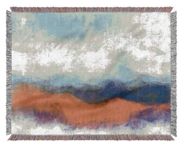 Rough Orange And Blue Woven Blanket