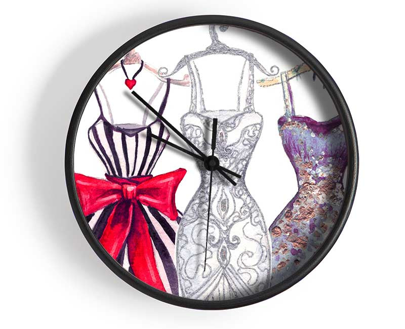 Dresses In A Line Clock - Wallart-Direct UK
