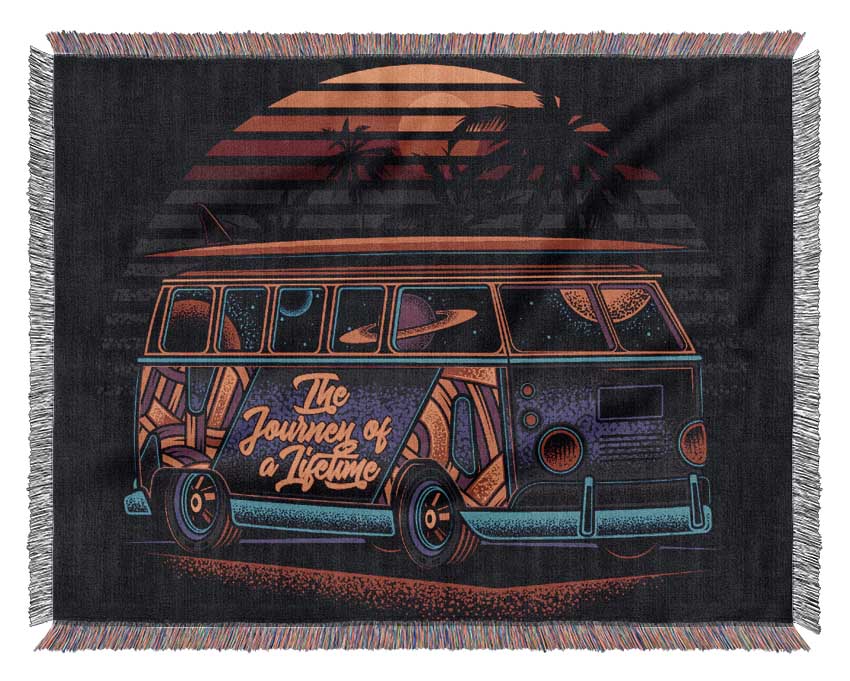 Vw Camper Surfs Up Woven Blanket