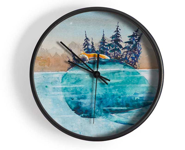 Whale Island Clock - Wallart-Direct UK